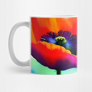 Colorful Digital Watercolor of Red Poppies (MD23Mrl012) Mug